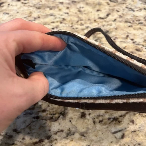 Brown and Cream Wristlet Wallet - Picture 4 of 4